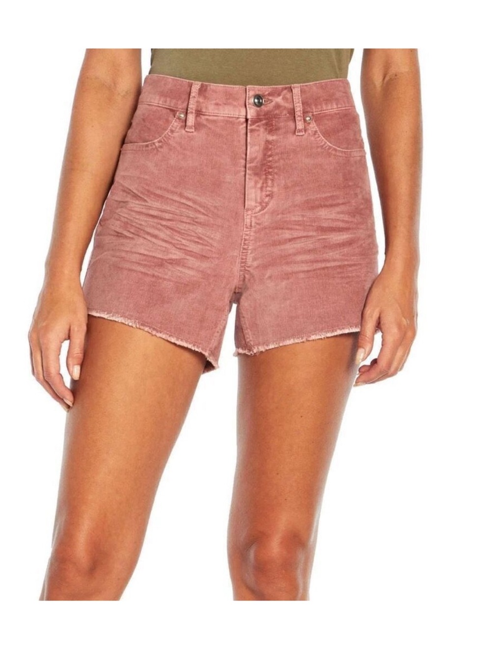 GAP Corduroy Shorts Women’s Size 12 Pink Rose Stretch Raw Hem Vintage Cutoffs